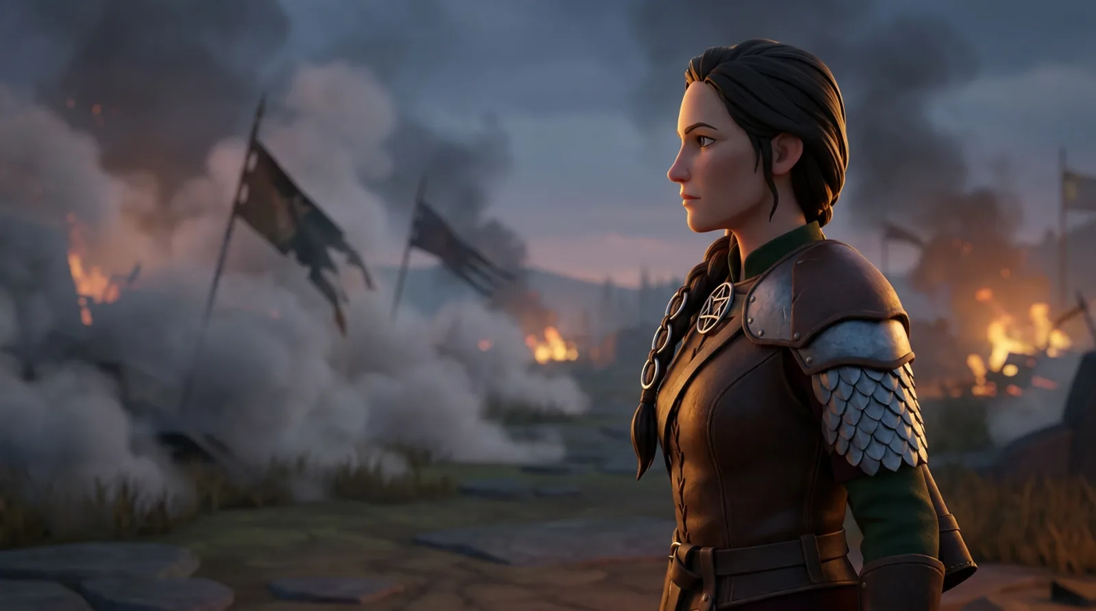 Sera Idrisdottir, ext. siege line - dusk